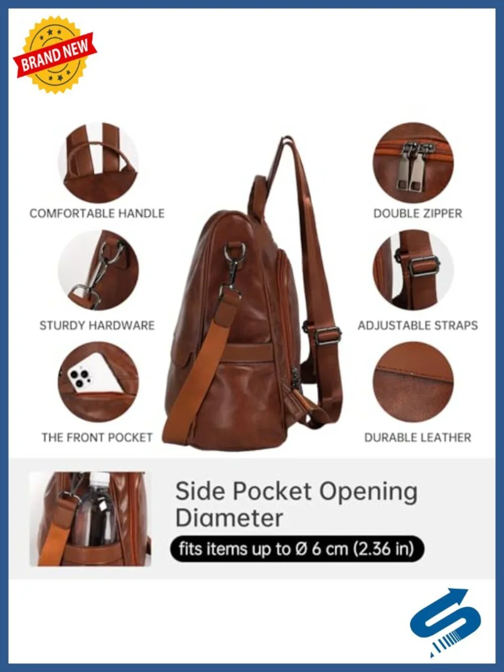 PU Leather Anti-theft Casual Shoulder Bag Fashion Ladies Satchel Backpack Purse